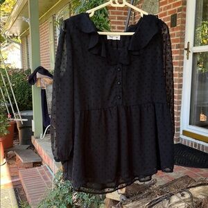 Elegant Black Sheer Blouse by Torrid